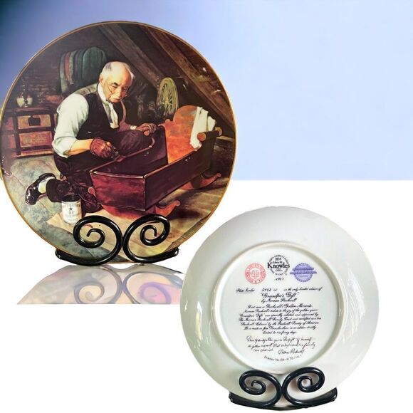 Norman Rockwell l Collector’s Plate l #2448 W l “Grandpa’s Gift” - Picture 3 of 8